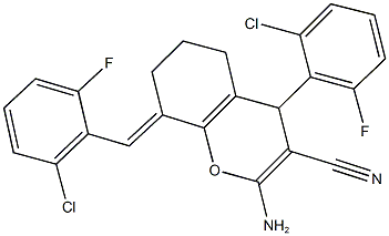 512810-50-3 2-amino-8-(2-chloro-6-fluorobenzylidene)-4-(2-chloro-6-fluorophenyl)-5,6,7,8-tetrahydro-4H-chromene-3-carbonitrile