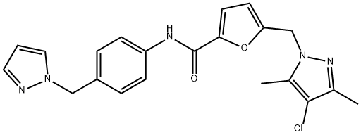 512810-86-5 5-[(4-chloro-3,5-dimethyl-1H-pyrazol-1-yl)methyl]-N-[4-(1H-pyrazol-1-ylmethyl)phenyl]-2-furamide