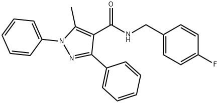 N-(4-fluorobenzyl)-5-methyl-1,3-diphenyl-1H-pyrazole-4-carboxamide Structure