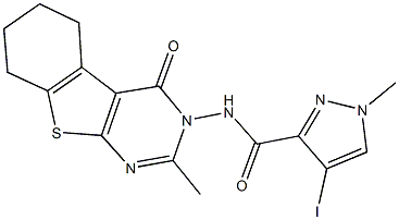 4-iodo-1-methyl-N-(2-methyl-4-oxo-5,6,7,8-tetrahydro[1]benzothieno[2,3-d]pyrimidin-3(4H)-yl)-1H-pyrazole-3-carboxamide|