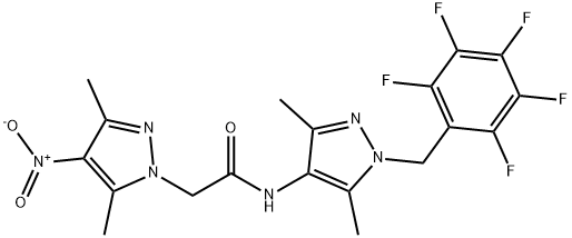N-[3,5-dimethyl-1-(2,3,4,5,6-pentafluorobenzyl)-1H-pyrazol-4-yl]-2-{4-nitro-3,5-dimethyl-1H-pyrazol-1-yl}acetamide,512814-72-1,结构式