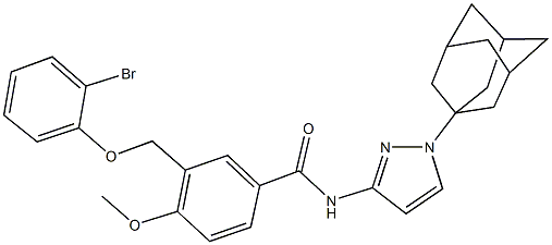 N-[1-(1-adamantyl)-1H-pyrazol-3-yl]-3-[(2-bromophenoxy)methyl]-4-methoxybenzamide Struktur