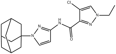 N-[1-(1-adamantyl)-1H-pyrazol-3-yl]-4-chloro-1-ethyl-1H-pyrazole-3-carboxamide Structure