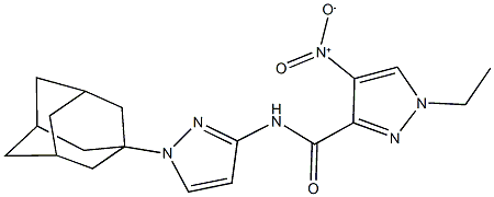 N-[1-(1-adamantyl)-1H-pyrazol-3-yl]-1-ethyl-4-nitro-1H-pyrazole-3-carboxamide Struktur