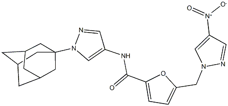N-[1-(1-adamantyl)-1H-pyrazol-4-yl]-5-({4-nitro-1H-pyrazol-1-yl}methyl)-2-furamide Struktur