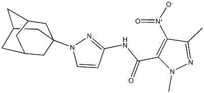 N-[1-(1-adamantyl)-1H-pyrazol-3-yl]-4-nitro-1,3-dimethyl-1H-pyrazole-5-carboxamide Structure