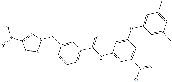 N-{3-(3,5-dimethylphenoxy)-5-nitrophenyl}-3-({4-nitro-1H-pyrazol-1-yl}methyl)benzamide Structure