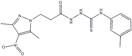 512824-51-0 2-(3-{4-nitro-3,5-dimethyl-1H-pyrazol-1-yl}propanoyl)-N-(3-methylphenyl)hydrazinecarbothioamide