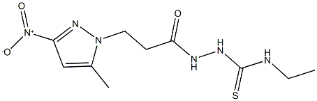 N-ethyl-2-(3-{3-nitro-5-methyl-1H-pyrazol-1-yl}propanoyl)hydrazinecarbothioamide Structure