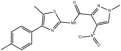 4-nitro-1-methyl-N-[5-methyl-4-(4-methylphenyl)-1,3-thiazol-2-yl]-1H-pyrazole-3-carboxamide,512826-19-6,结构式