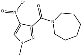 1-({4-nitro-1-methyl-1H-pyrazol-3-yl}carbonyl)azepane 化学構造式