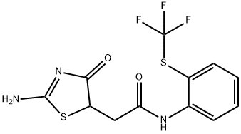 2-(2-imino-4-oxo-1,3-thiazolidin-5-yl)-N-{2-[(trifluoromethyl)sulfanyl]phenyl}acetamide Struktur