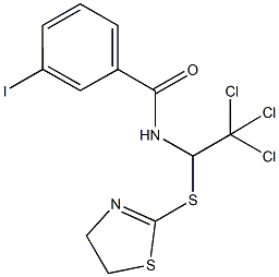 3-iodo-N-[2,2,2-trichloro-1-(4,5-dihydro-1,3-thiazol-2-ylsulfanyl)ethyl]benzamide 化学構造式