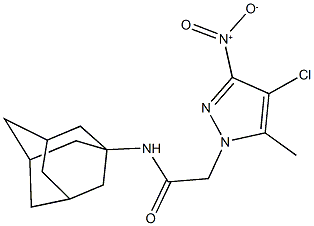 N-(1-adamantyl)-2-{4-chloro-3-nitro-5-methyl-1H-pyrazol-1-yl}acetamide Structure