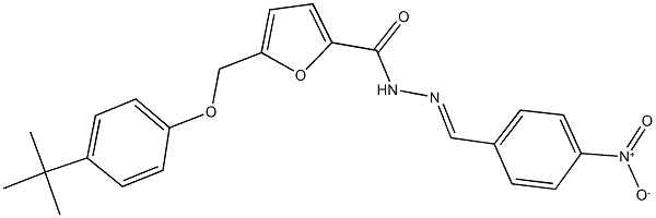 5-[(4-tert-butylphenoxy)methyl]-N'-{4-nitrobenzylidene}-2-furohydrazide 化学構造式