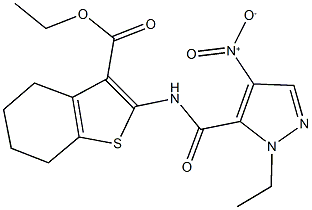 514799-19-0 ethyl 2-[({1-ethyl-4-nitro-1H-pyrazol-5-yl}carbonyl)amino]-4,5,6,7-tetrahydro-1-benzothiophene-3-carboxylate