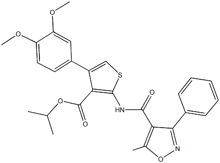 isopropyl 4-(3,4-dimethoxyphenyl)-2-{[(5-methyl-3-phenyl-4-isoxazolyl)carbonyl]amino}-3-thiophenecarboxylate