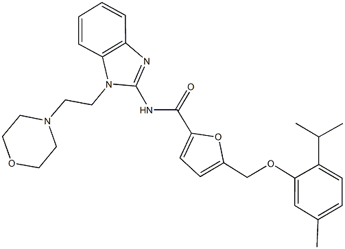 514819-03-5 5-[(2-isopropyl-5-methylphenoxy)methyl]-N-{1-[2-(4-morpholinyl)ethyl]-1H-benzimidazol-2-yl}-2-furamide