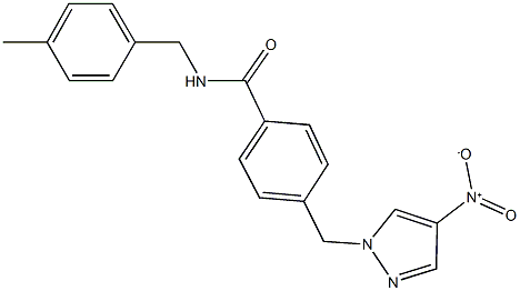 4-({4-nitro-1H-pyrazol-1-yl}methyl)-N-(4-methylbenzyl)benzamide 化学構造式
