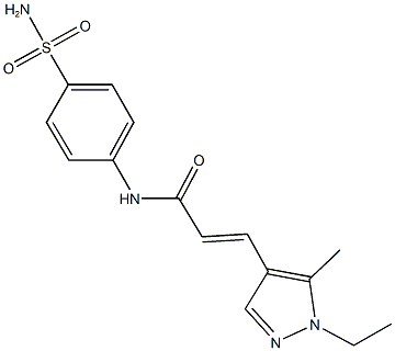 N-[4-(aminosulfonyl)phenyl]-3-(1-ethyl-5-methyl-1H-pyrazol-4-yl)acrylamide 结构式