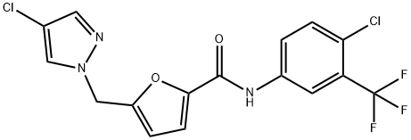 5-[(4-chloro-1H-pyrazol-1-yl)methyl]-N-[4-chloro-3-(trifluoromethyl)phenyl]-2-furamide,515122-69-7,结构式