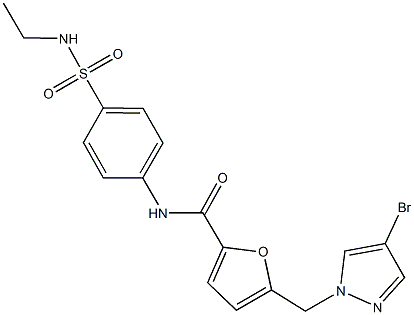 515149-04-9 5-[(4-bromo-1H-pyrazol-1-yl)methyl]-N-{4-[(ethylamino)sulfonyl]phenyl}-2-furamide