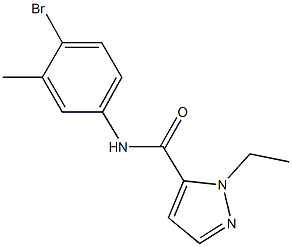 N-(4-bromo-3-methylphenyl)-1-ethyl-1H-pyrazole-5-carboxamide Struktur