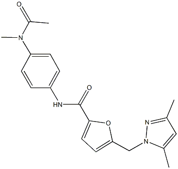 N-{4-[acetyl(methyl)amino]phenyl}-5-[(3,5-dimethyl-1H-pyrazol-1-yl)methyl]-2-furamide Struktur