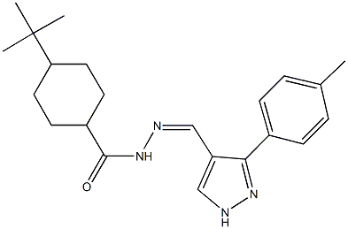 4-tert-butyl-N'-{[3-(4-methylphenyl)-1H-pyrazol-4-yl]methylene}cyclohexanecarbohydrazide 结构式