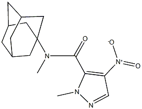 N-(1-adamantyl)-4-nitro-N,1-dimethyl-1H-pyrazole-5-carboxamide Struktur