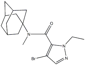 N-(1-adamantyl)-4-bromo-1-ethyl-N-methyl-1H-pyrazole-5-carboxamide Struktur