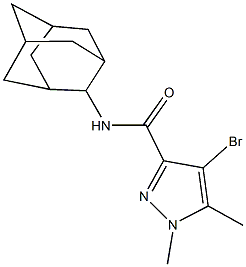 N-(2-adamantyl)-4-bromo-1,5-dimethyl-1H-pyrazole-3-carboxamide Struktur