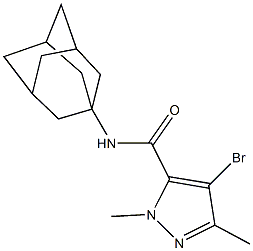 N-(1-adamantyl)-4-bromo-1,3-dimethyl-1H-pyrazole-5-carboxamide Struktur