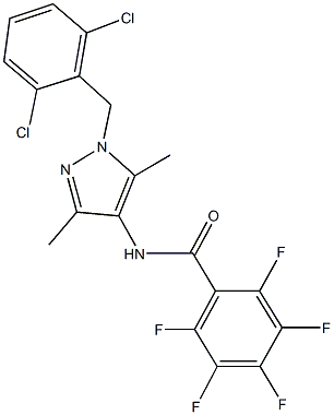 N-[1-(2,6-dichlorobenzyl)-3,5-dimethyl-1H-pyrazol-4-yl]-2,3,4,5,6-pentafluorobenzamide Structure