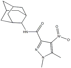 N-(2-adamantyl)-4-nitro-1,5-dimethyl-1H-pyrazole-3-carboxamide Struktur