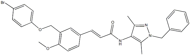 N-(1-benzyl-3,5-dimethyl-1H-pyrazol-4-yl)-3-{3-[(4-bromophenoxy)methyl]-4-methoxyphenyl}acrylamide,515850-26-7,结构式