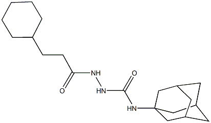 N-(1-adamantyl)-2-(3-cyclohexylpropanoyl)hydrazinecarboxamide Struktur