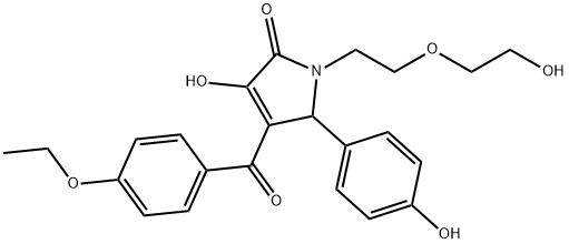 4-(4-ethoxybenzoyl)-3-hydroxy-1-[2-(2-hydroxyethoxy)ethyl]-5-(4-hydroxyphenyl)-1,5-dihydro-2H-pyrrol-2-one Struktur