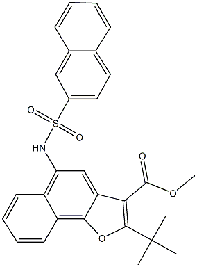 methyl 2-tert-butyl-5-[(2-naphthylsulfonyl)amino]naphtho[1,2-b]furan-3-carboxylate Structure