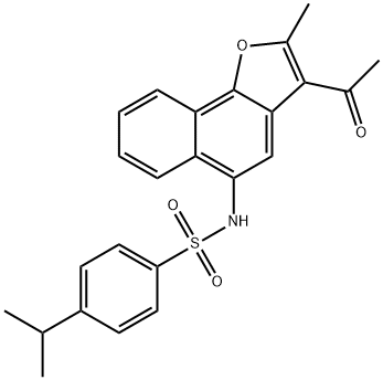 N-(3-acetyl-2-methylnaphtho[1,2-b]furan-5-yl)-4-isopropylbenzenesulfonamide Struktur