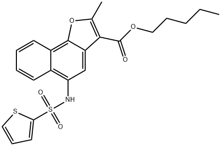 pentyl 2-methyl-5-[(2-thienylsulfonyl)amino]naphtho[1,2-b]furan-3-carboxylate Struktur