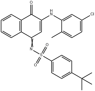 4-tert-butyl-N-(3-(5-chloro-2-methylanilino)-4-oxo-1(4H)-naphthalenylidene)benzenesulfonamide Structure