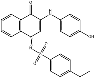 4-ethyl-N-(3-(4-hydroxyanilino)-4-oxo-1(4H)-naphthalenylidene)benzenesulfonamide Struktur
