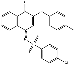 4-chloro-N-(3-[(4-methylphenyl)sulfanyl]-4-oxo-1(4H)-naphthalenylidene)benzenesulfonamide Structure