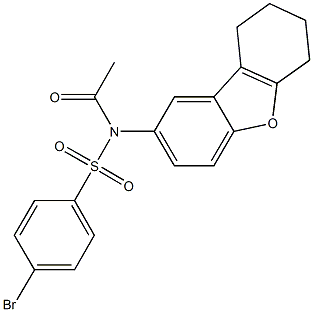 N-acetyl-4-bromo-N-(6,7,8,9-tetrahydrodibenzo[b,d]furan-2-yl)benzenesulfonamide Structure