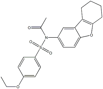 N-acetyl-4-ethoxy-N-(6,7,8,9-tetrahydrodibenzo[b,d]furan-2-yl)benzenesulfonamide Struktur