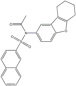 N-acetyl-N-(6,7,8,9-tetrahydrodibenzo[b,d]furan-2-yl)-2-naphthalenesulfonamide Struktur