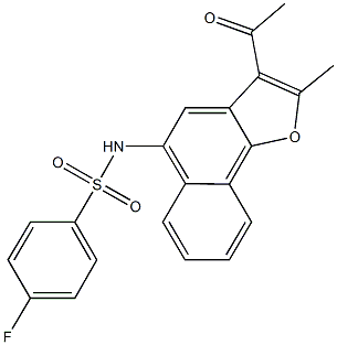 N-(3-acetyl-2-methylnaphtho[1,2-b]furan-5-yl)-4-fluorobenzenesulfonamide 结构式