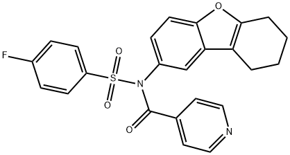 4-fluoro-N-isonicotinoyl-N-(6,7,8,9-tetrahydrodibenzo[b,d]furan-2-yl)benzenesulfonamide|