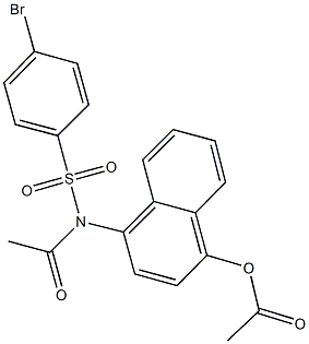 4-{acetyl[(4-bromophenyl)sulfonyl]amino}-1-naphthyl acetate Structure